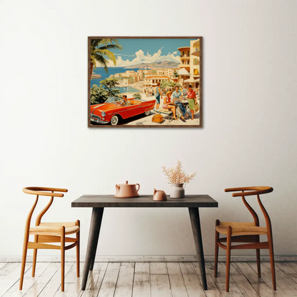 Mediterranean Coast Vintage Travel Poster