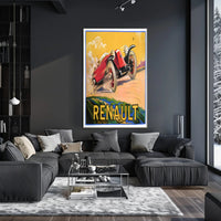 Vintage Renault Car Advertisement Poster