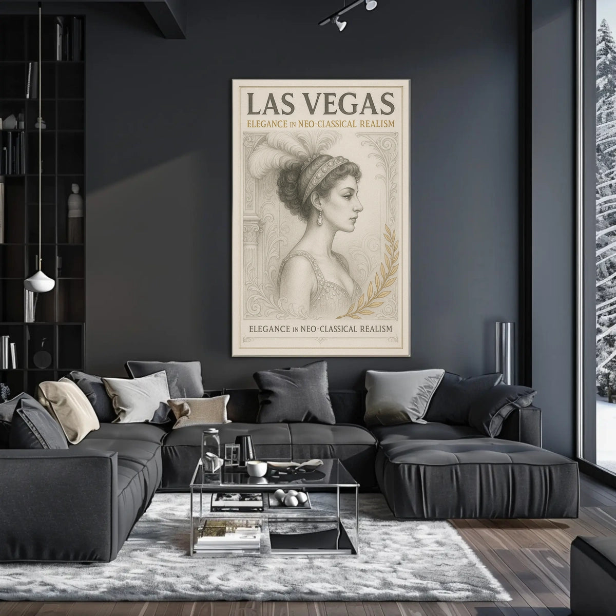 Neoclassical Woman with Las Vegas Poster