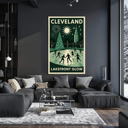 Cleveland Lakefront Glow Poster