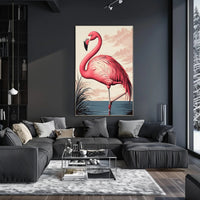 Flamingo Poster Graceful Pink Bird Coastal Wall Art