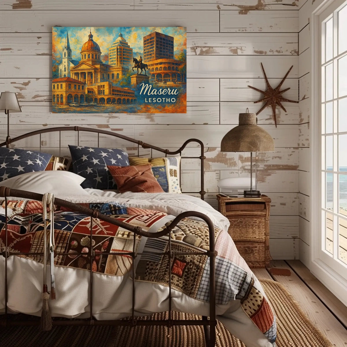 Maseru Skyline Wanderlust Vibrant Cityscape Digital Poster