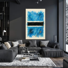 Abstract Blue And Black Composition Poster