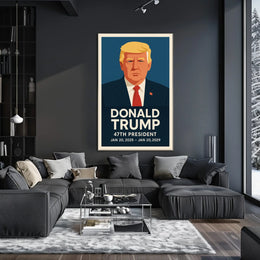 Donald Trump 47th President Iconic Scenic Portrait Vintage Inspired Wall Art Decor Lovers Poster