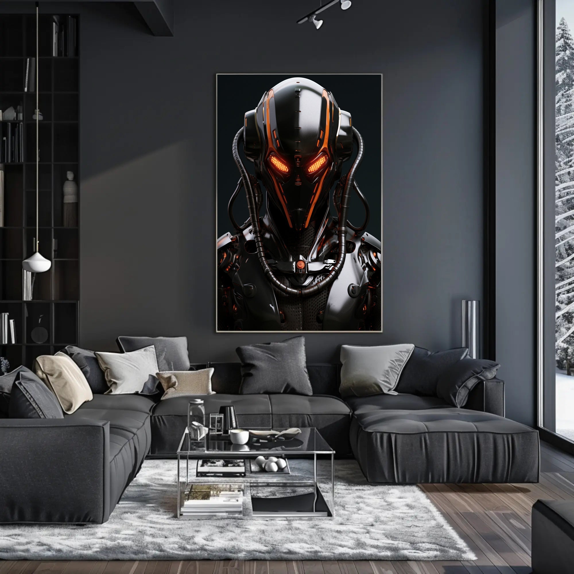 Futuristic Cyborg Sentinel Poster PosterGoat