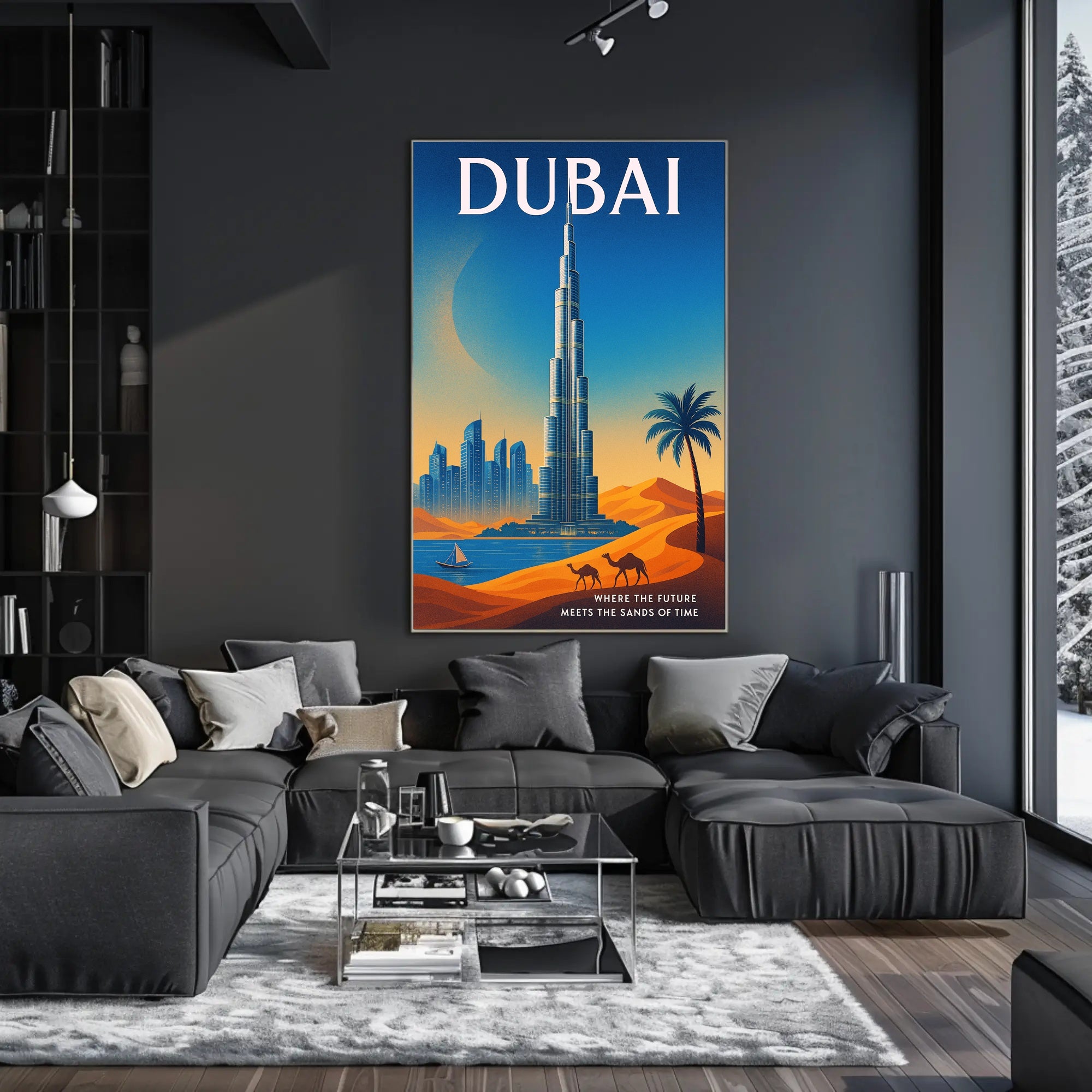 Dubai Where the Future Meets the Sands of Time Poster PosterGoat