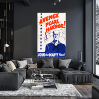Avenge Pearl Harbor: Join the Navy Now! Poster PosterGoat