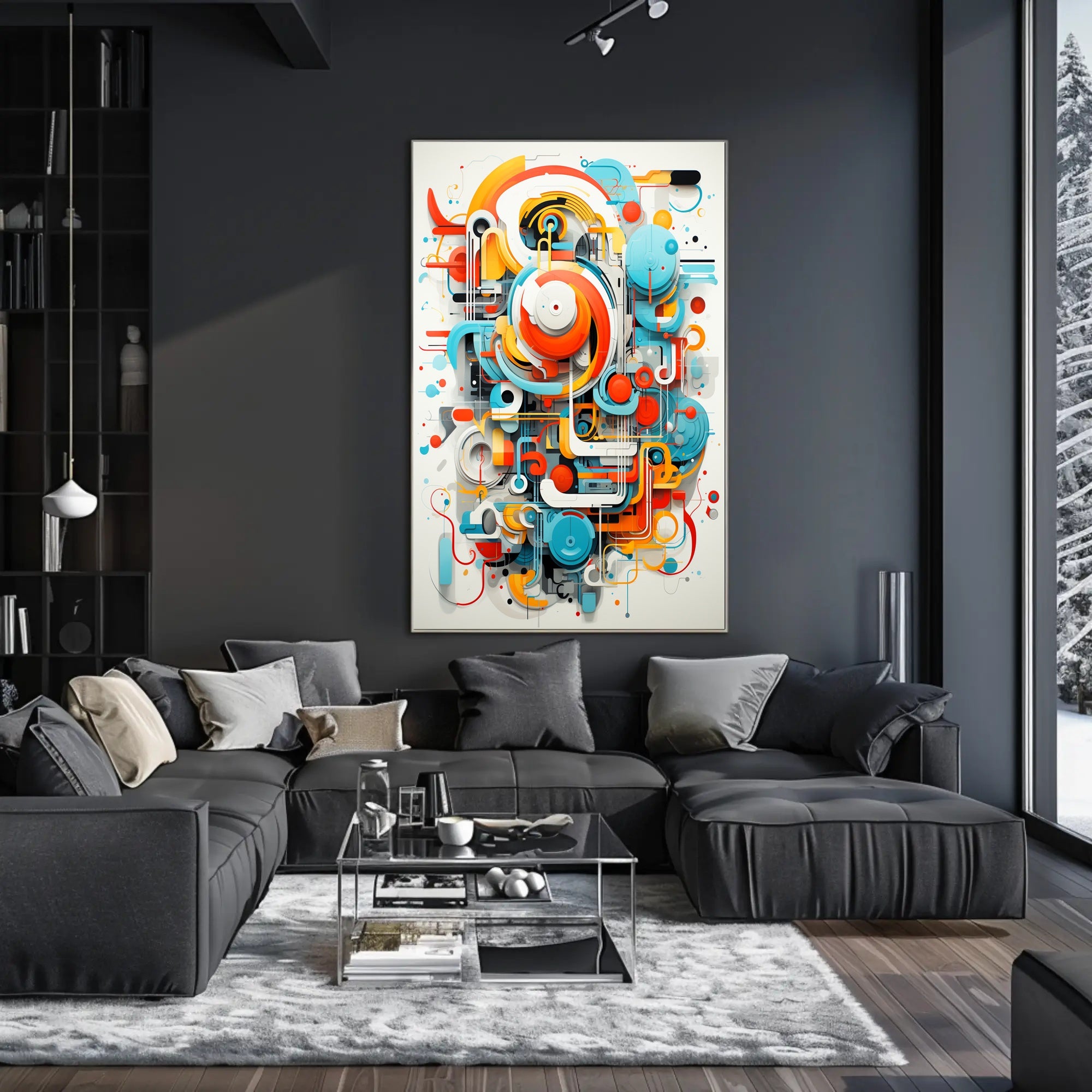 Abstract Geometric Symphony Abstract Poster PosterGoat