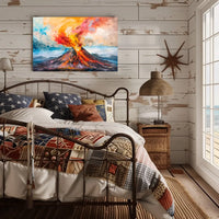 Volcanic Eruption Abstract Art Poster: Nature's Fury