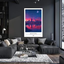Boston Twilight: Modern Cityscape Art Poster