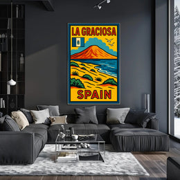 La Graciosa Vintage Travel Adventure Scenic Coastal Landscape Poster PosterGoat