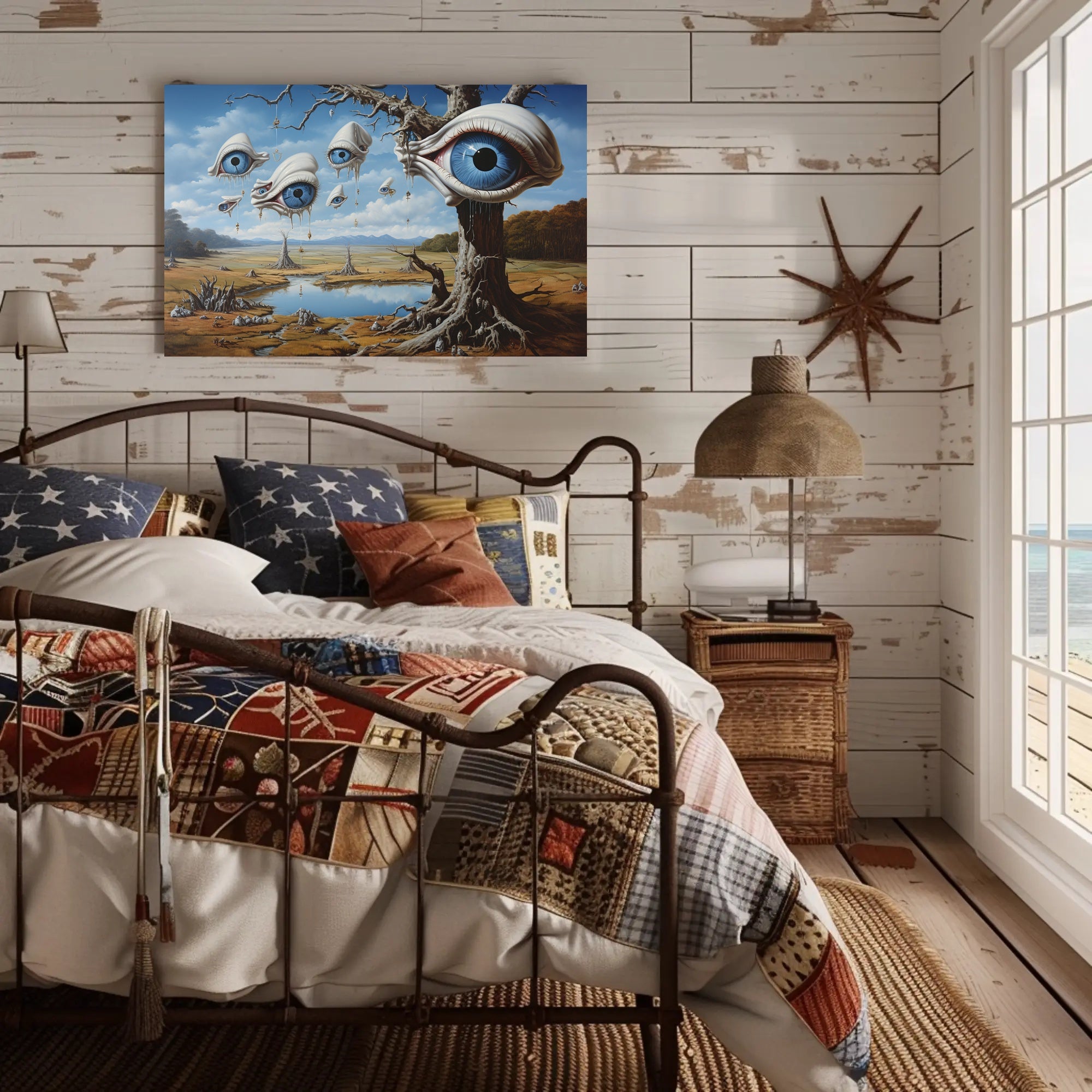 Surreal Landscape with Eyes: Abstract or Artistic Poster