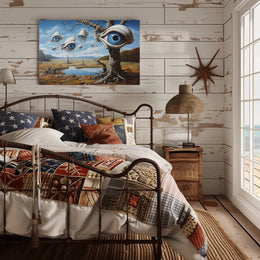 Surreal Landscape with Eyes: Abstract or Artistic Poster