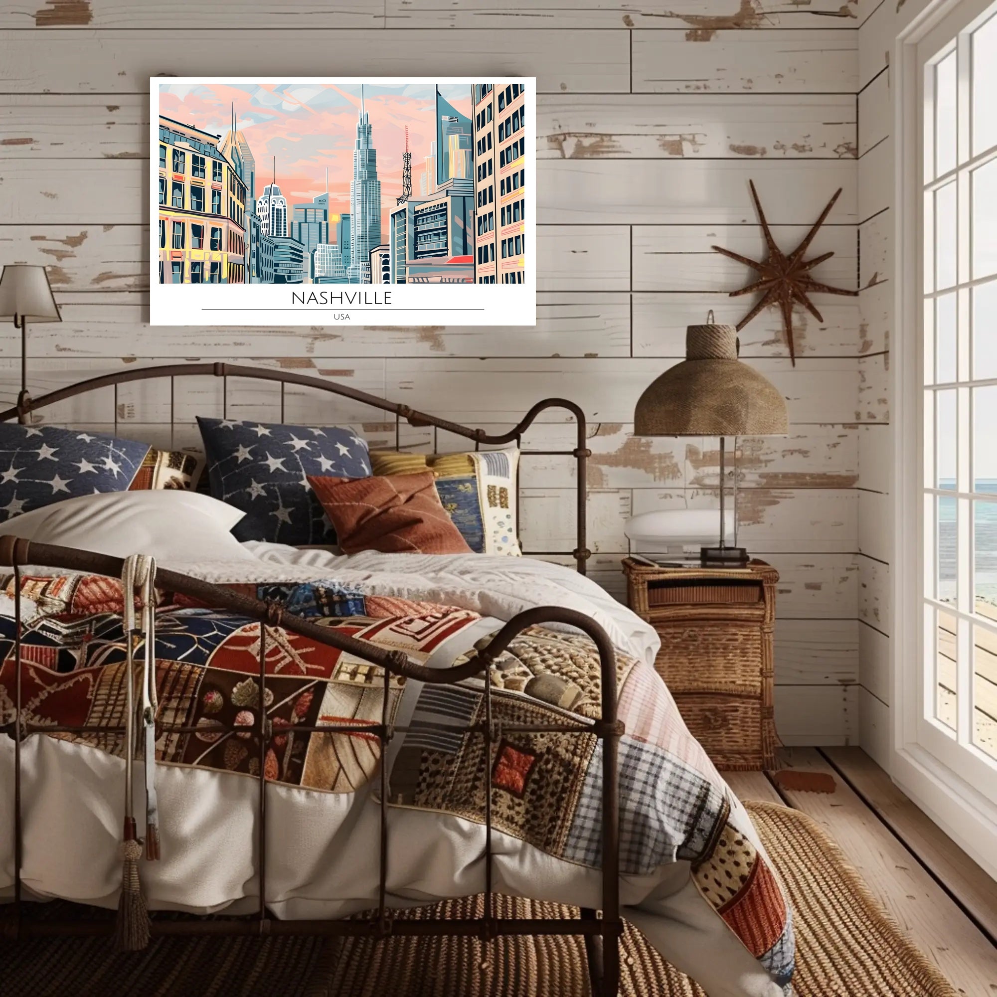 Vibrant Cityscape of Nashville Poster PosterGoat