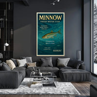 Minnow Vintage Illustration Fishing Poster Art Print