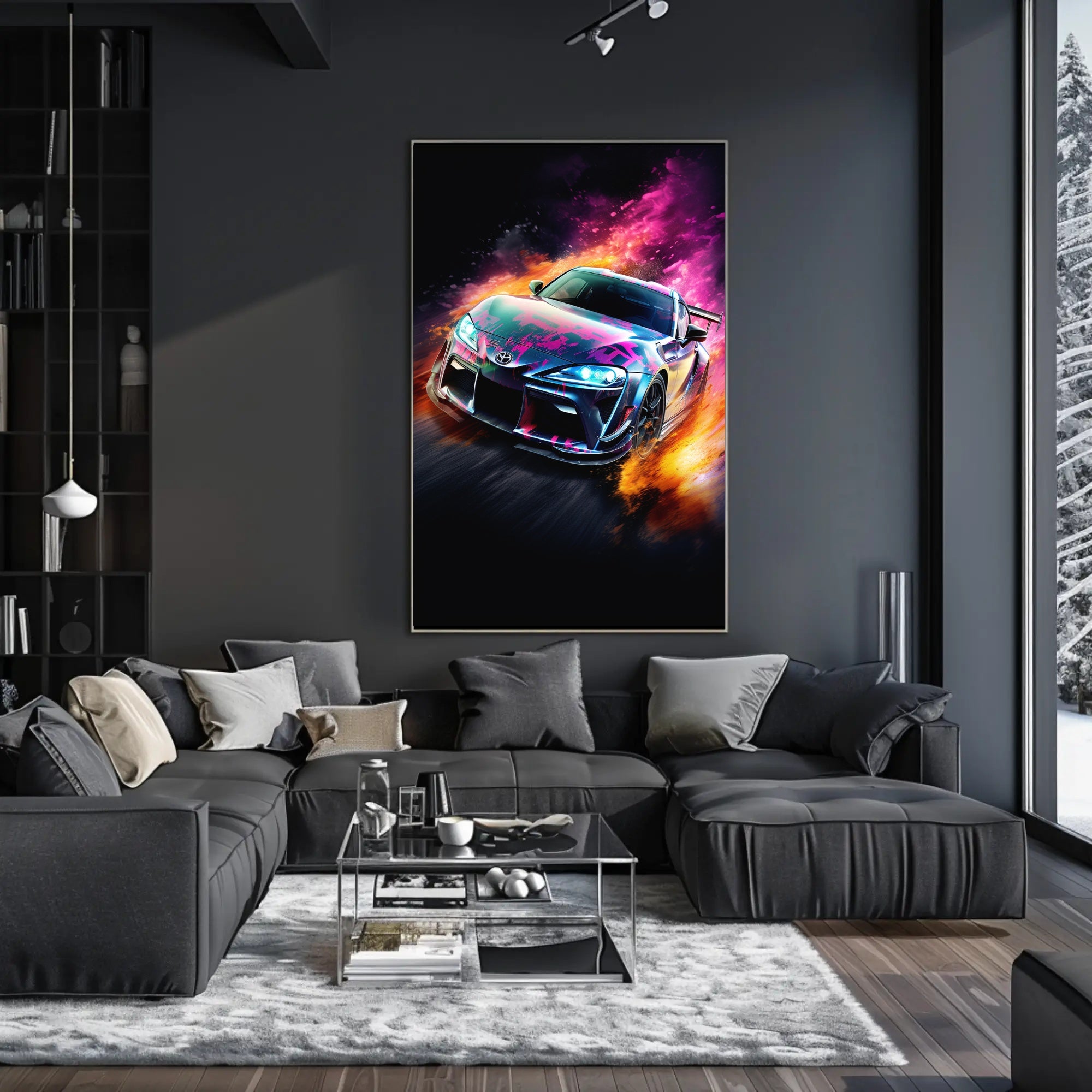 Sleek Modern Sports Car Poster for Thrill Seekers