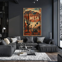 Mesa Arizona Vintage Travel Wanderlust Poster