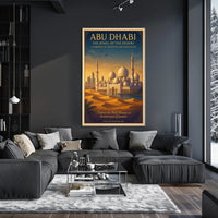 Majestic Abu Dhabi Vintage Travel Poster