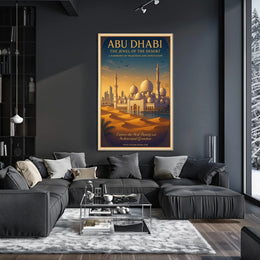 Majestic Abu Dhabi Vintage Travel Poster