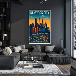 New York City Skyline Poster Iconic Cityscape Art For Home