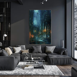 Gothic Cathedral Mystery: Atmospheric Art Poster PosterGoat