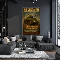 M4 Sherman Vintage Poster Military Tank Print