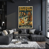 Bets Bluffs and Broken Reins 1951 Sports Poster