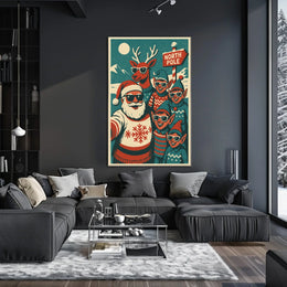Festive North Pole Vintage Christmas Poster Art