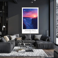 Niagara Falls Sunset Travel Poster
