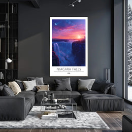 Niagara Falls Sunset Travel Poster