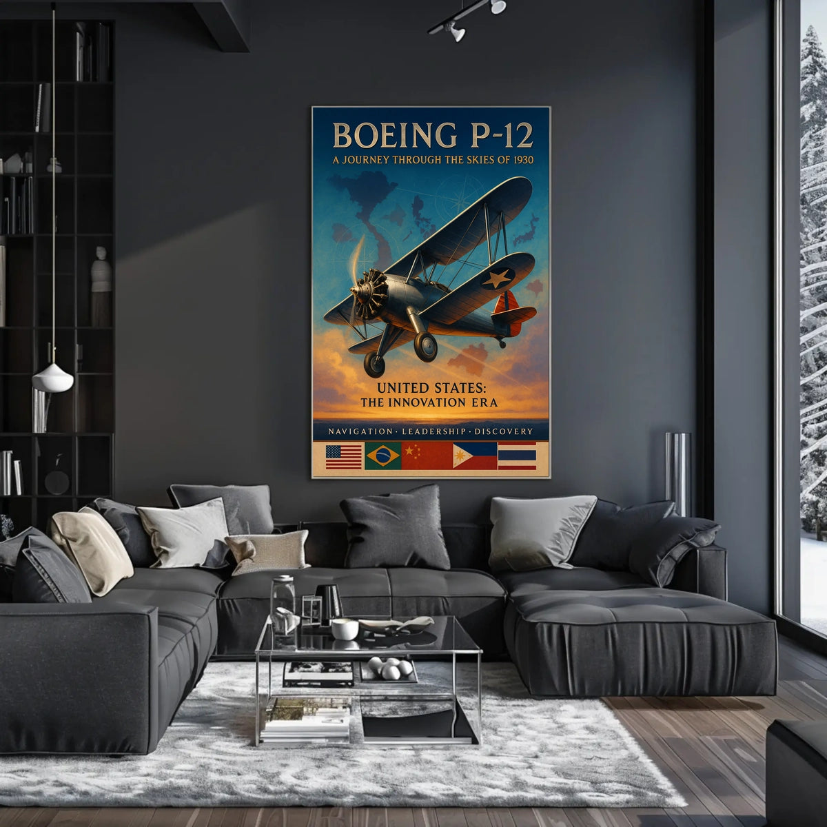 Boeing P-12 Vintage Aviation Poster: 1930s Adventure