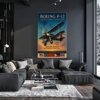 Boeing P-12 Vintage Aviation Poster: 1930s Adventure