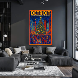 Detroit Light In The City Of Steel Poster