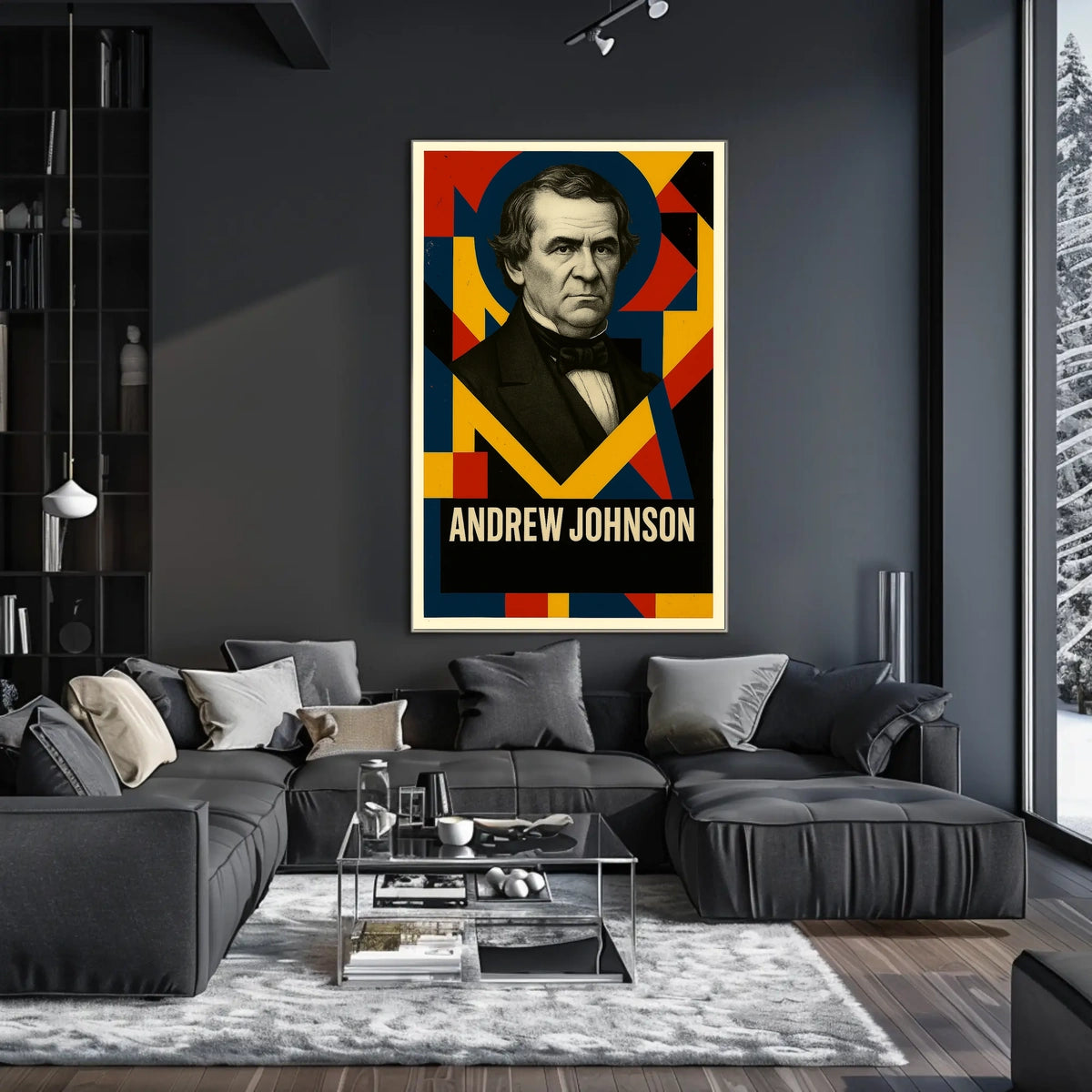 Andrew Johnson 17th President of the United States Abstract Pop Poster