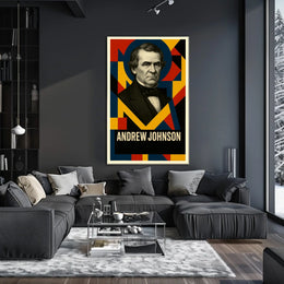 Andrew Johnson 17th President of the United States Abstract Pop Poster