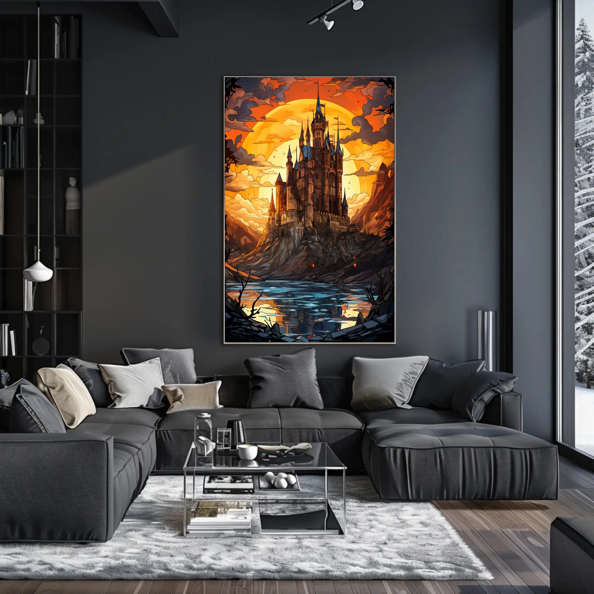 Enchanted Castle At Sunset Poster