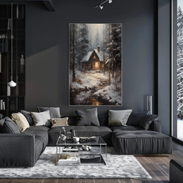 Winter Cabin Retreat Poster