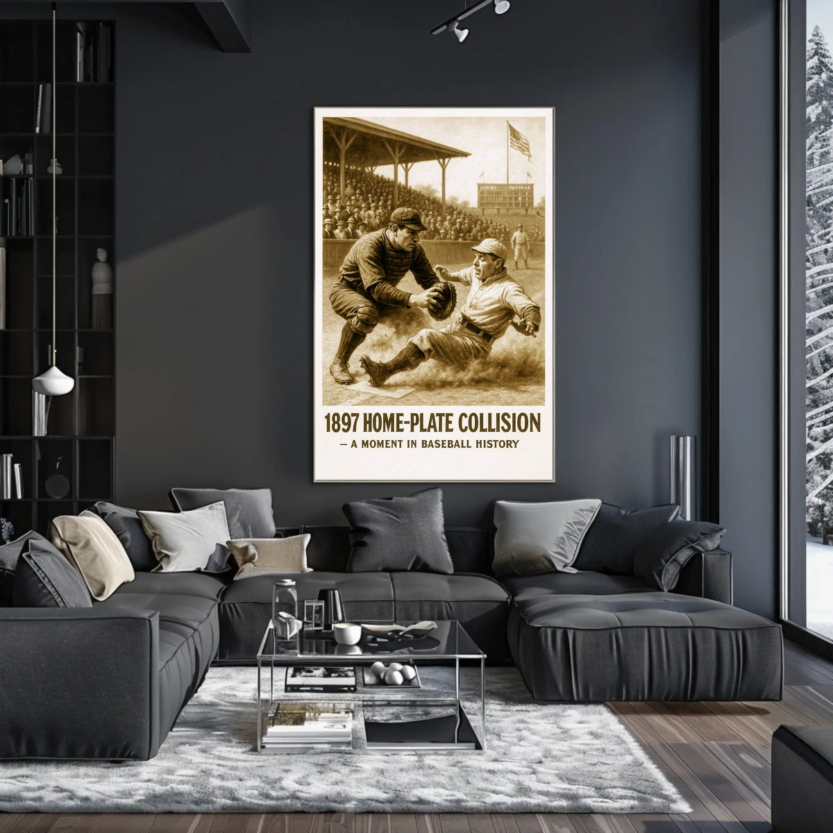 1897 Home-Plate Collision Poster