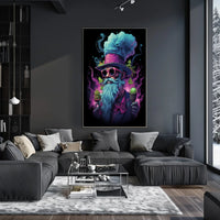 Whimsical Surreal Chef with Vibrant Imagery - Abstract Poster