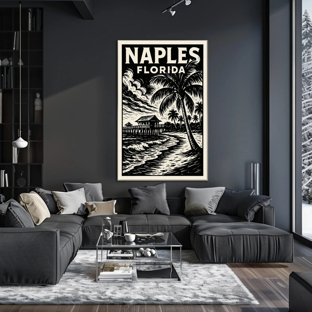 Naples Florida Coastal Charm Poster Wall Art 18x24