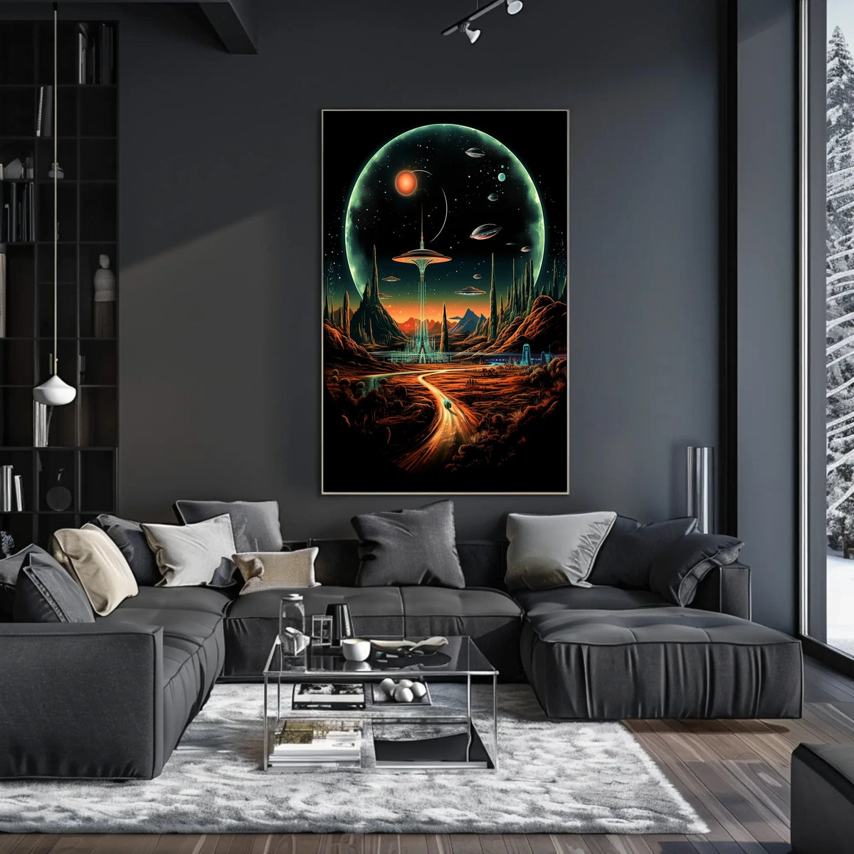 Futuristic Cosmic Landscape Poster