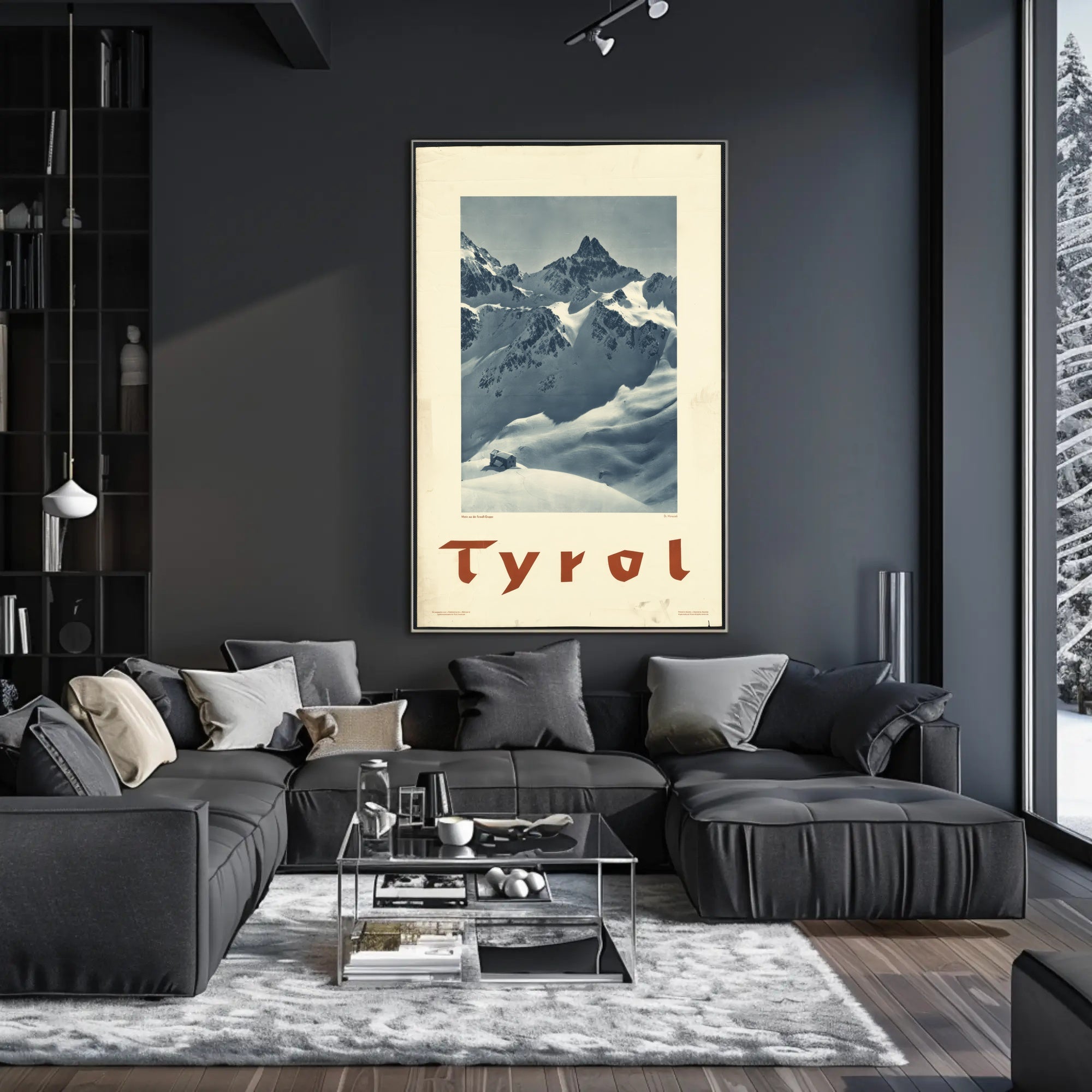 Tyrol Black-and-White Vintage Travel Poster PosterGoat