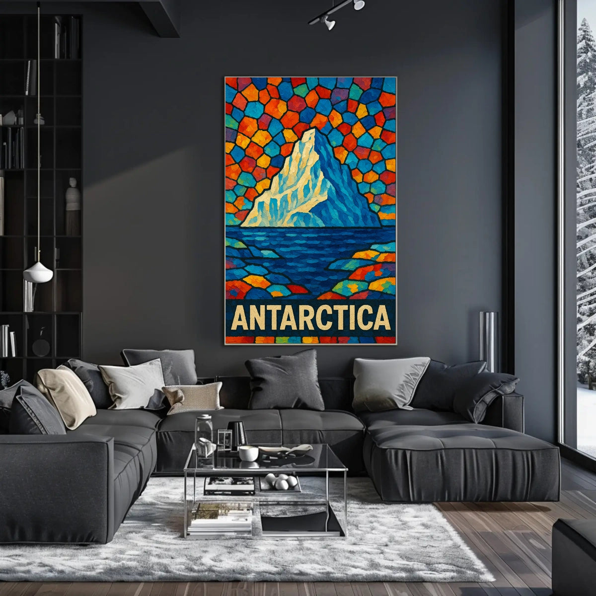 Antarctica A Vibrant Mosaic Poster