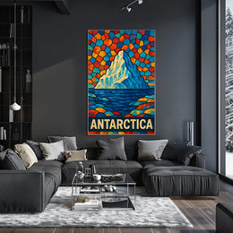 Antarctica A Vibrant Mosaic Poster