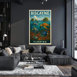 Biscayne Florida Scenic Coastal Timeless Collector Poster