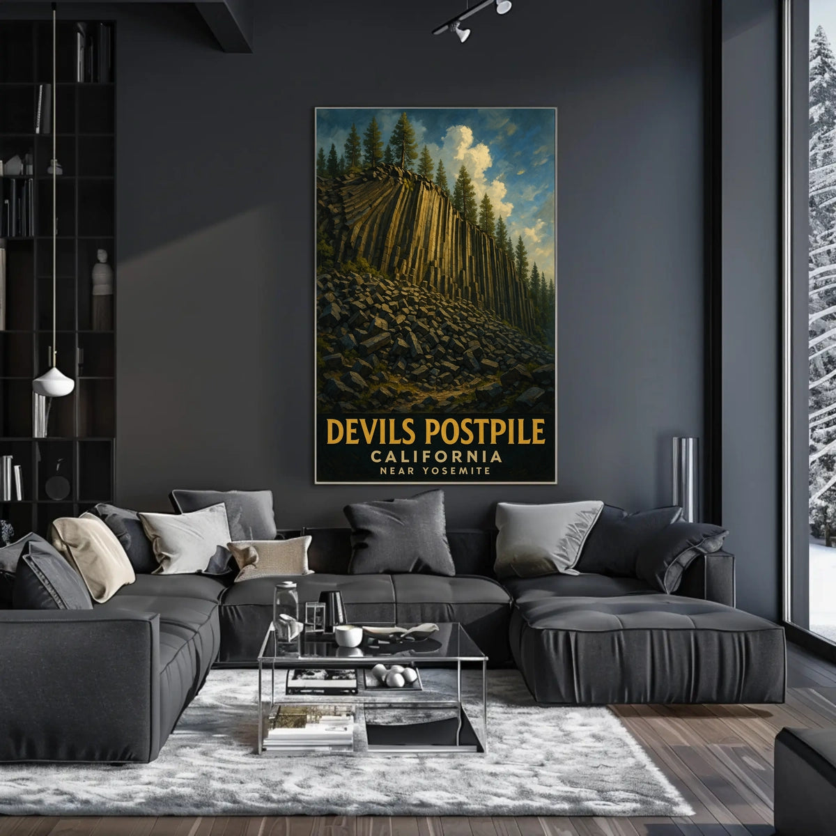 Devils Postpile California Landmark Poster