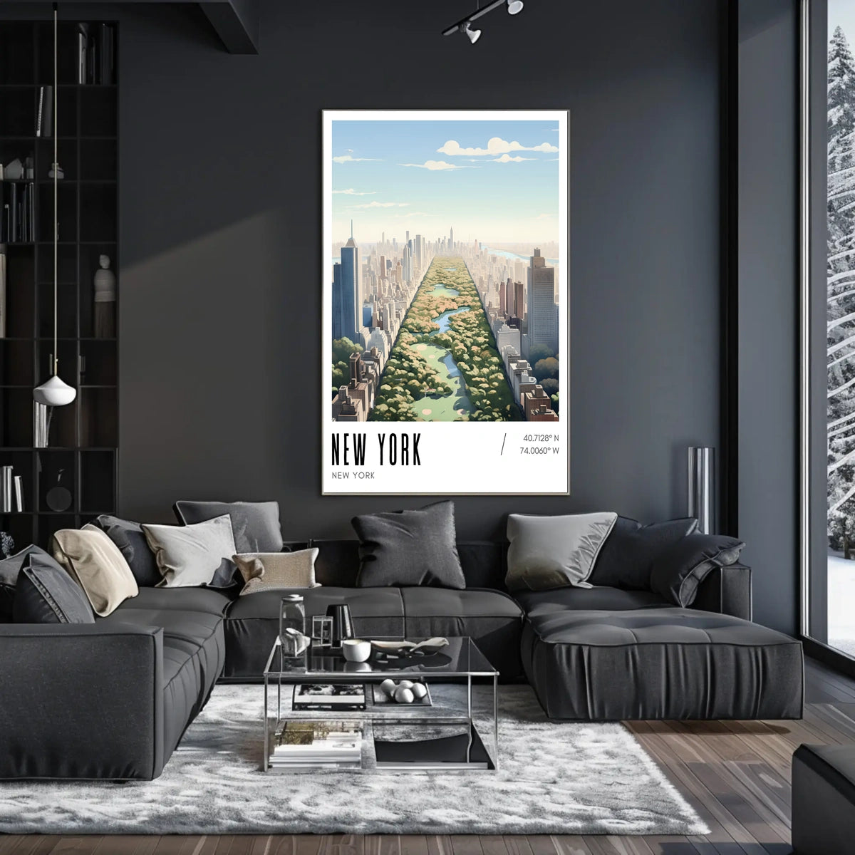 New York Central Park Cityscape Poster Modern Wall Art