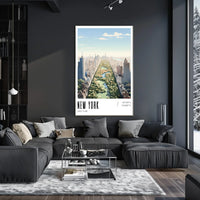 New York Central Park Cityscape Poster Modern Wall Art