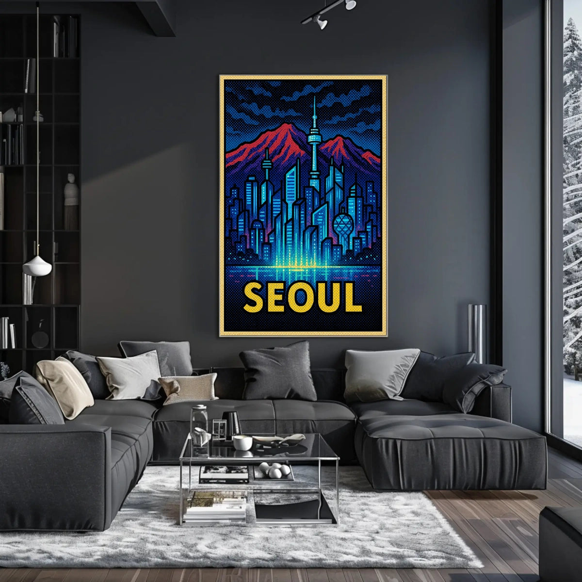 Seoul Skyline Art Poster