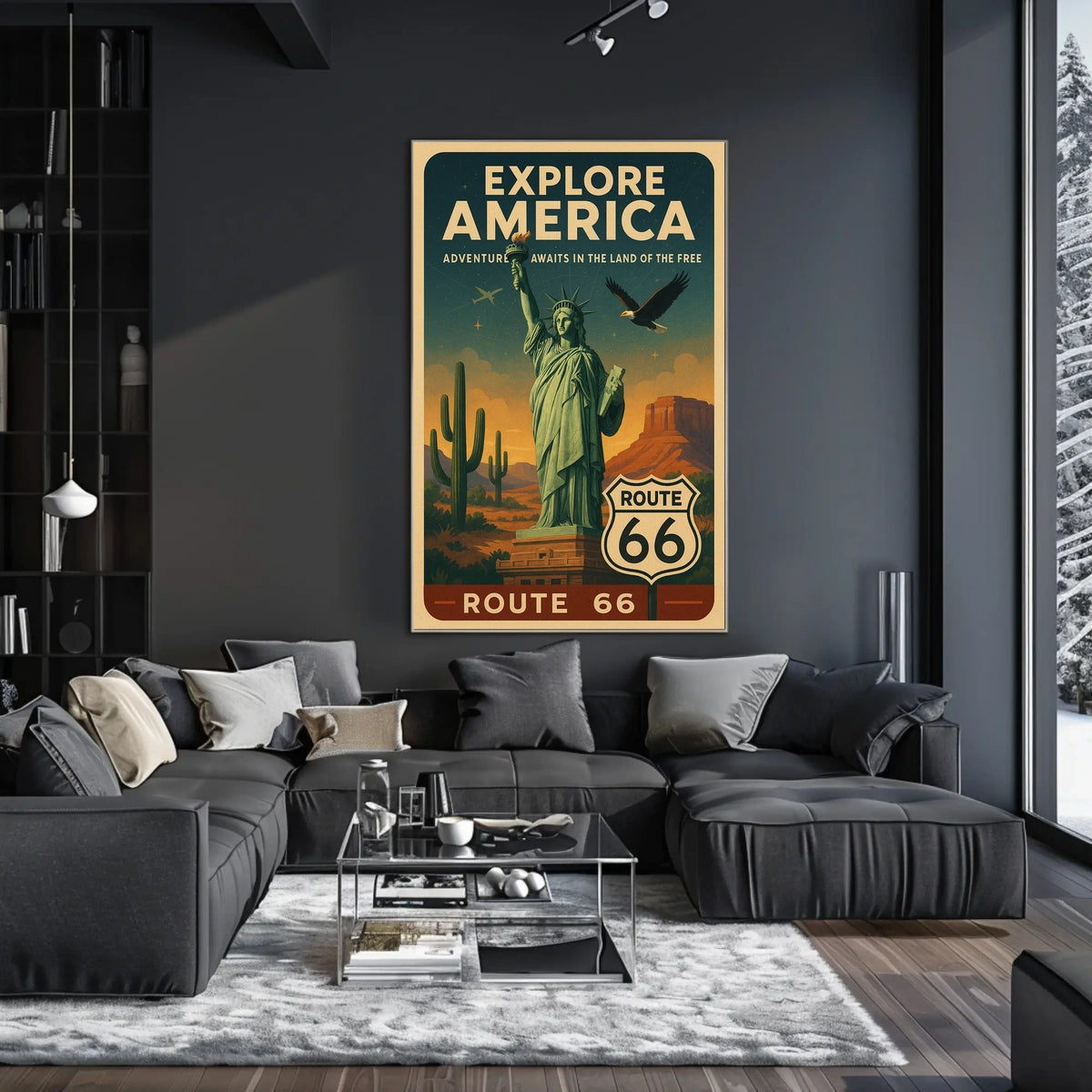 Explore America Route 66 Poster